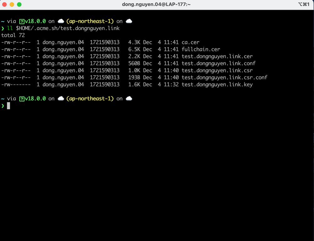 Get a free TLS certificate with acme.sh